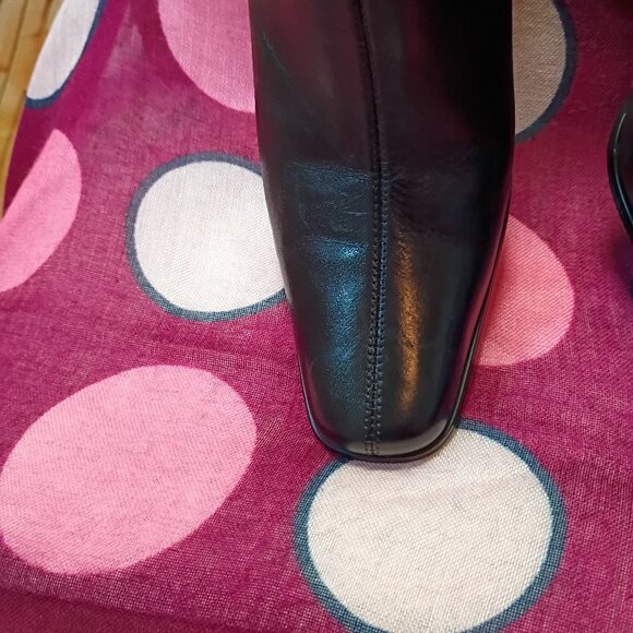 Madeline Black Leather Ankle Boots Size 7M - Picture 8 of 10